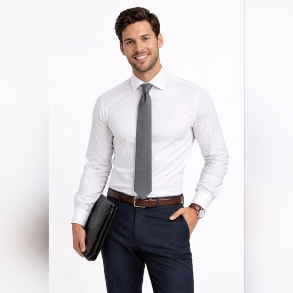 Calvin Klein Men’s Gray Silk Blend Tie NWT Designer Office Business Wedding - Picture 3 of 7